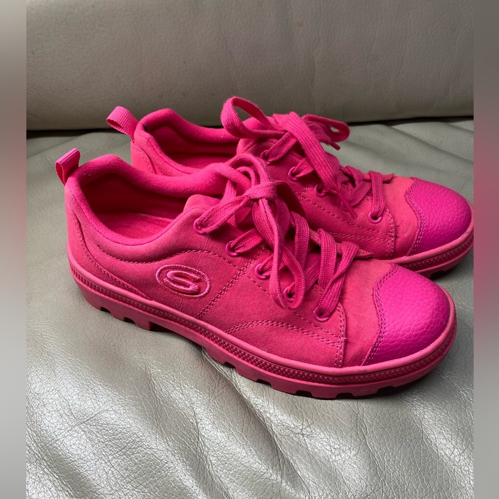 Skechers Kids girl Roadies Soul Jelly Old School Neon Pink Sneakers Size 5.5